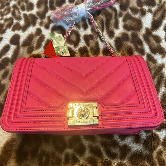 Badgley Mischka Handbags - Hot Pink Badgley Mischka Quilted Crossbody Bag